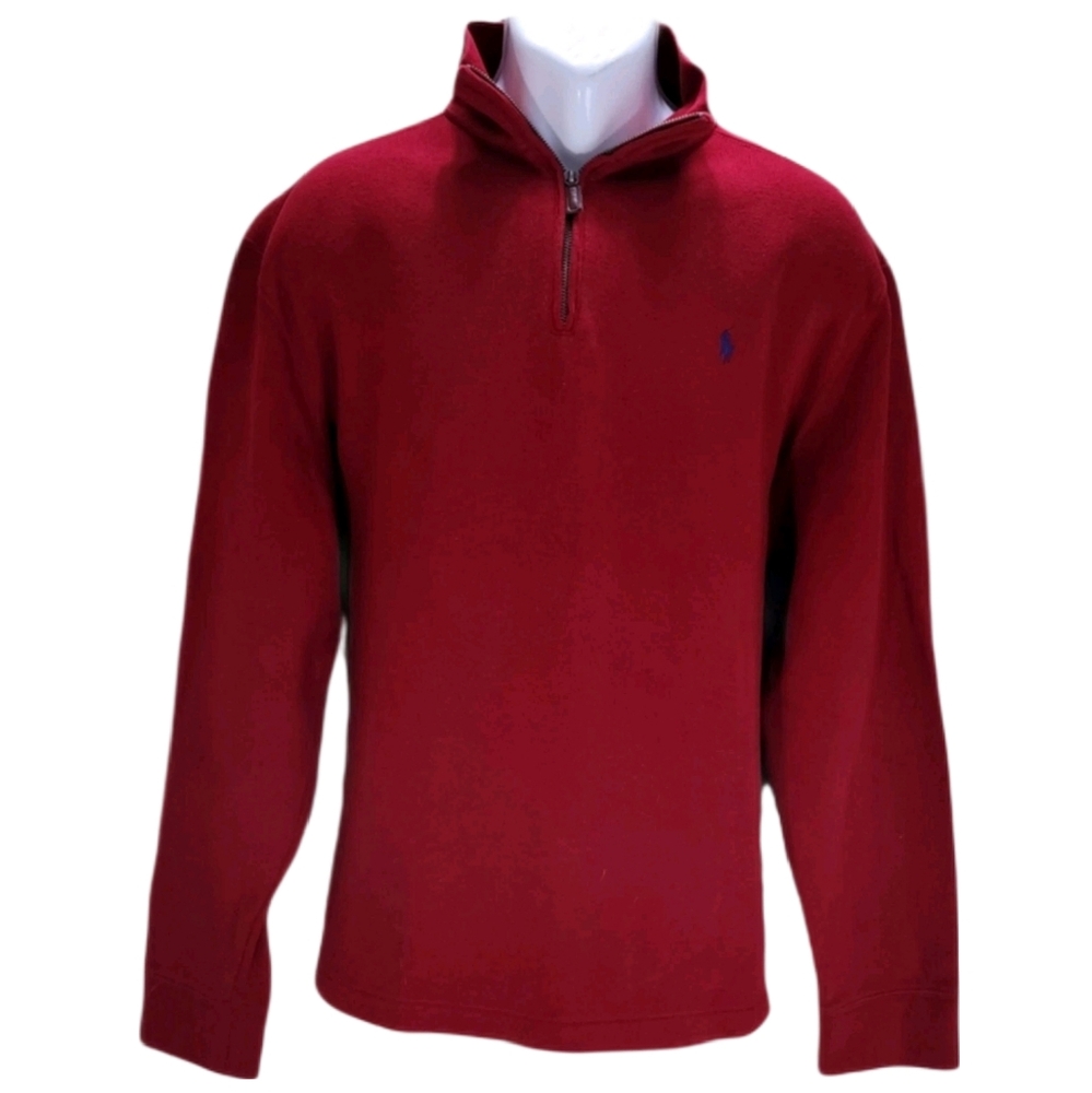 Polo Ralph Lauren Mens XL Sweater Red 1/2 Zip Mock Neck Long Sleeve Pullover